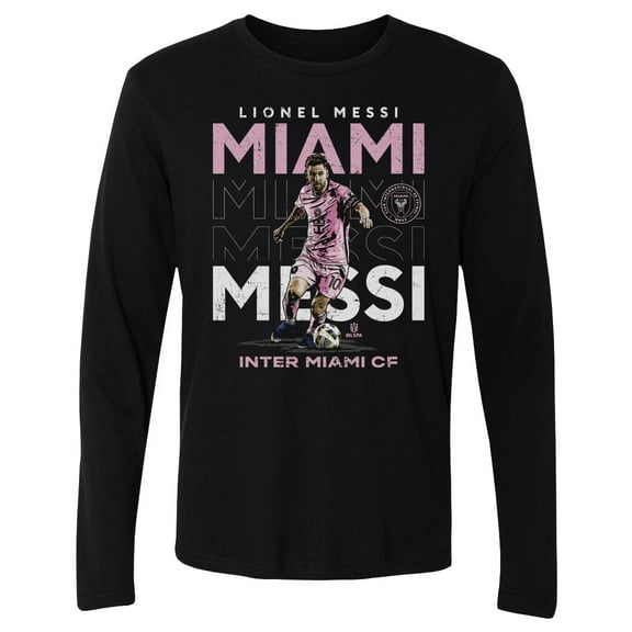 Men's 500 Level Lionel Messi Black Inter Miami CF Miami Long Sleeve T-Shirt