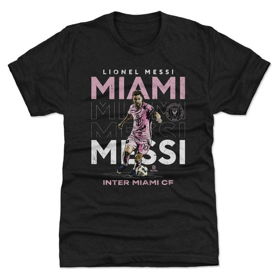 Men's 500 Level Lionel Messi Black Inter Miami CF Miami Premium Tri-Blend T-Shirt