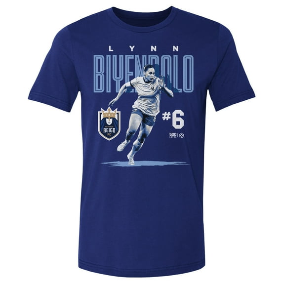 Men's 500 Level Lynn Biyendolo Blue Seattle Reign FC Player Bitmap Graphic T-Shirt