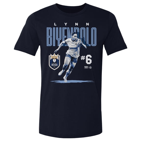 Men's 500 Level Lynn Biyendolo Navy Seattle Reign FC Player Bitmap Graphic T-Shirt