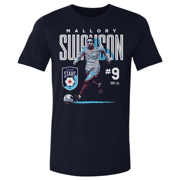 Men's 500 Level Mallory Swanson Navy Chicago Stars FC Player Bitmap Graphic T-Shirt