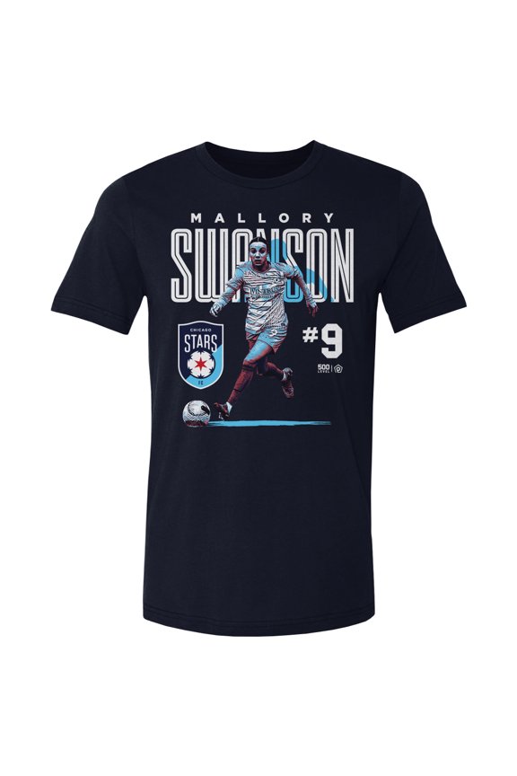 Men's 500 Level Mallory Swanson Navy Chicago Stars FC Player Bitmap Graphic T-Shirt