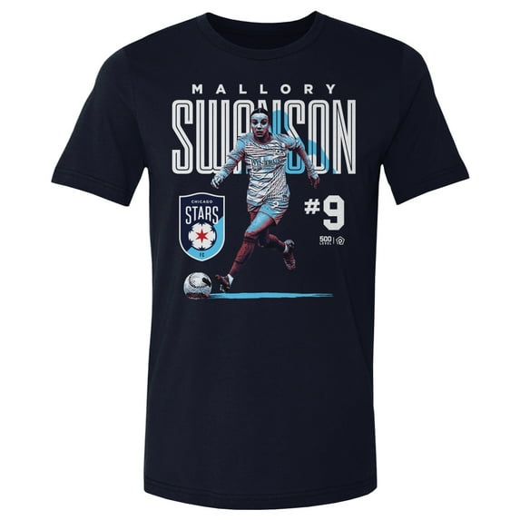 Men's 500 Level Mallory Swanson Navy Chicago Stars FC Player Bitmap Graphic T-Shirt