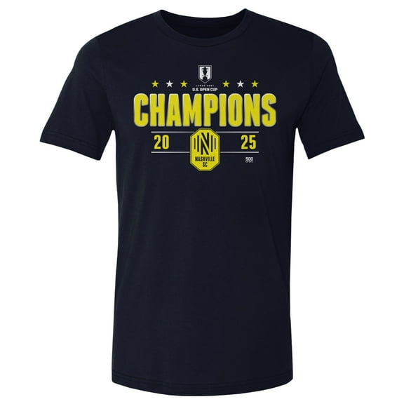 Men's 500 Level Navy Nashville SC 2025 Lamar Hunt U.S. Open Cup Champions T-Shirt