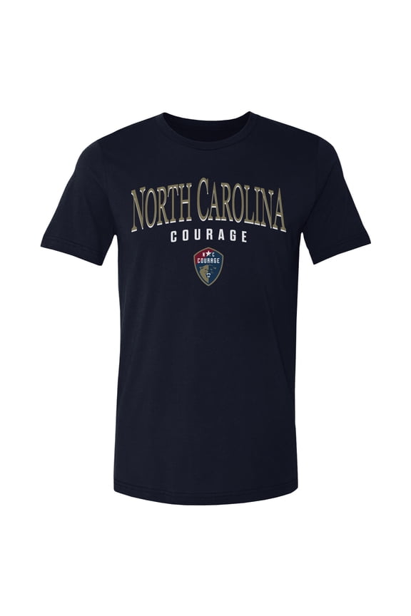 Men's 500 Level Navy North Carolina Courage Team Arch Name Graphic T-Shirt