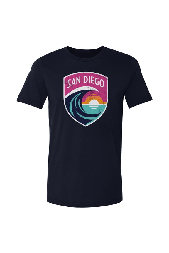 Men's 500 Level Navy San Diego Wave FC Vintage Primary Logo Graphic T-Shirt