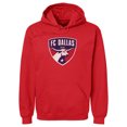 thumbnail image 1 of Men's 500 Level Red FC Dallas Distressed Primary Logo Pullover Hoodie, 1 of 1