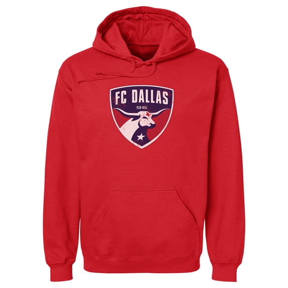 Men's 500 Level Red FC Dallas Distressed Primary Logo Pullover Hoodie