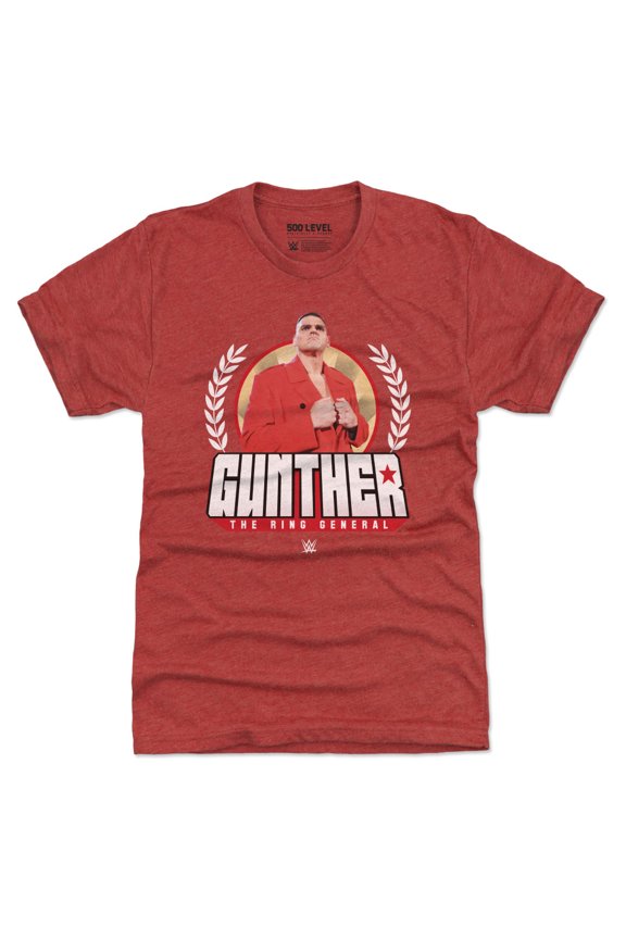 Men's 500 Level Red Gunther The Ring General Tri-Blend T-Shirt
