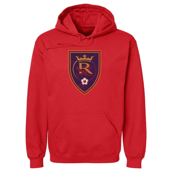 Men's 500 Level Red Real Salt Lake Distressed Primary Logo Pullover Hoodie