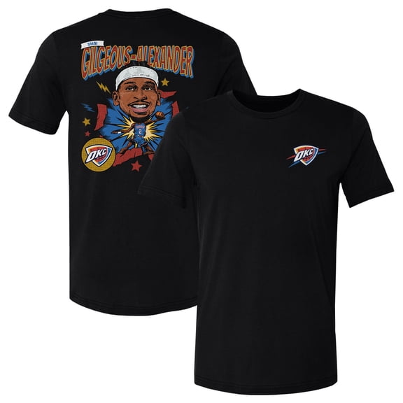 Men's 500 Level Shai Gilgeous-Alexander Black Oklahoma City Thunder Caricature T-Shirt