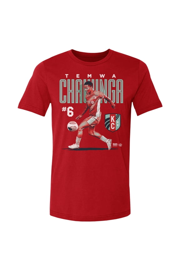 Men's 500 Level Temwa Chawinga Red Kansas City Current Player Bitmap Graphic T-Shirt