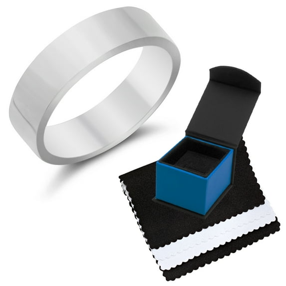 Men's 5mm Solid .925 Sterling Silver Classic Wedding Band Ring, Size 14 + Gift Box