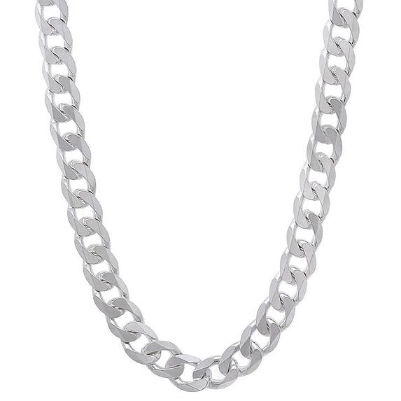 Men's 5mm Solid .925 Sterling Silver Flat Cuban Link Curb Chain Necklace, 40 inches