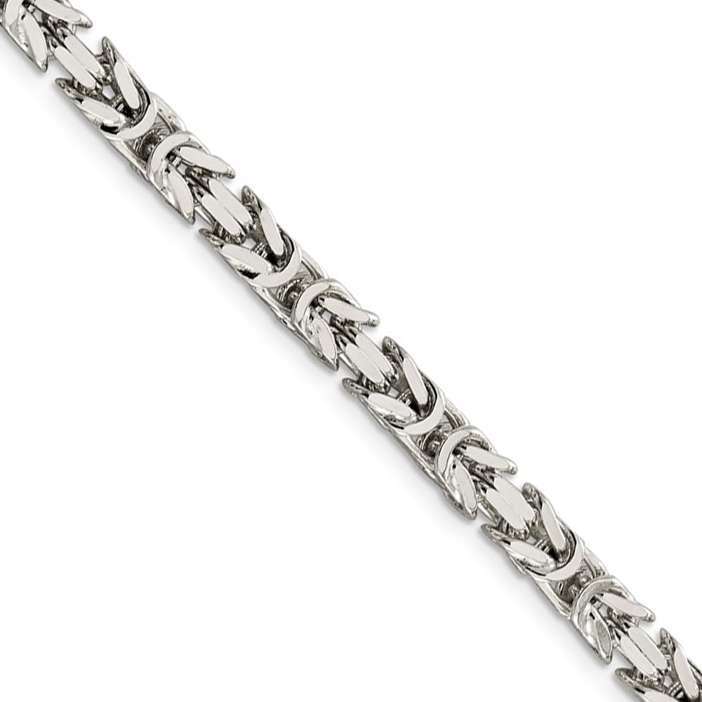 5mm Mens Byzantine Chain Necklace 925 Sterling Silver 85GR 26Inch