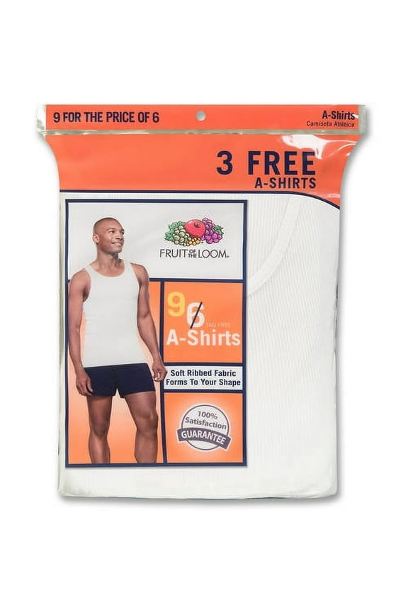 Men's 6+3 Free White A-Shirts