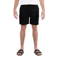 thumbnail image 1 of Men's 6" Elastic Waist Twill Cargo Shorts, Black, M, 1 of 5