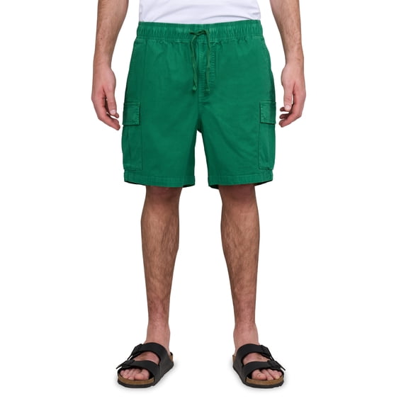 Men's 6" Elastic Waist Twill Cargo Shorts, Vermont Green, L