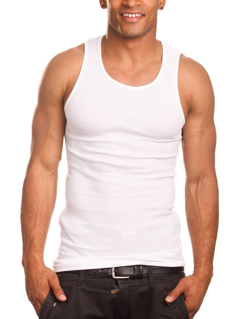 Men's Pack Tank Top A Shirt-100% Cotton Ribbed Undershirts