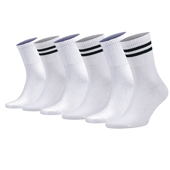 Women's Athletic Crew Socks 6-Pack - Breathable Thin Running Socks | Moisture-Wicking Cotton Blend (Fits Shoe Size 5-10)