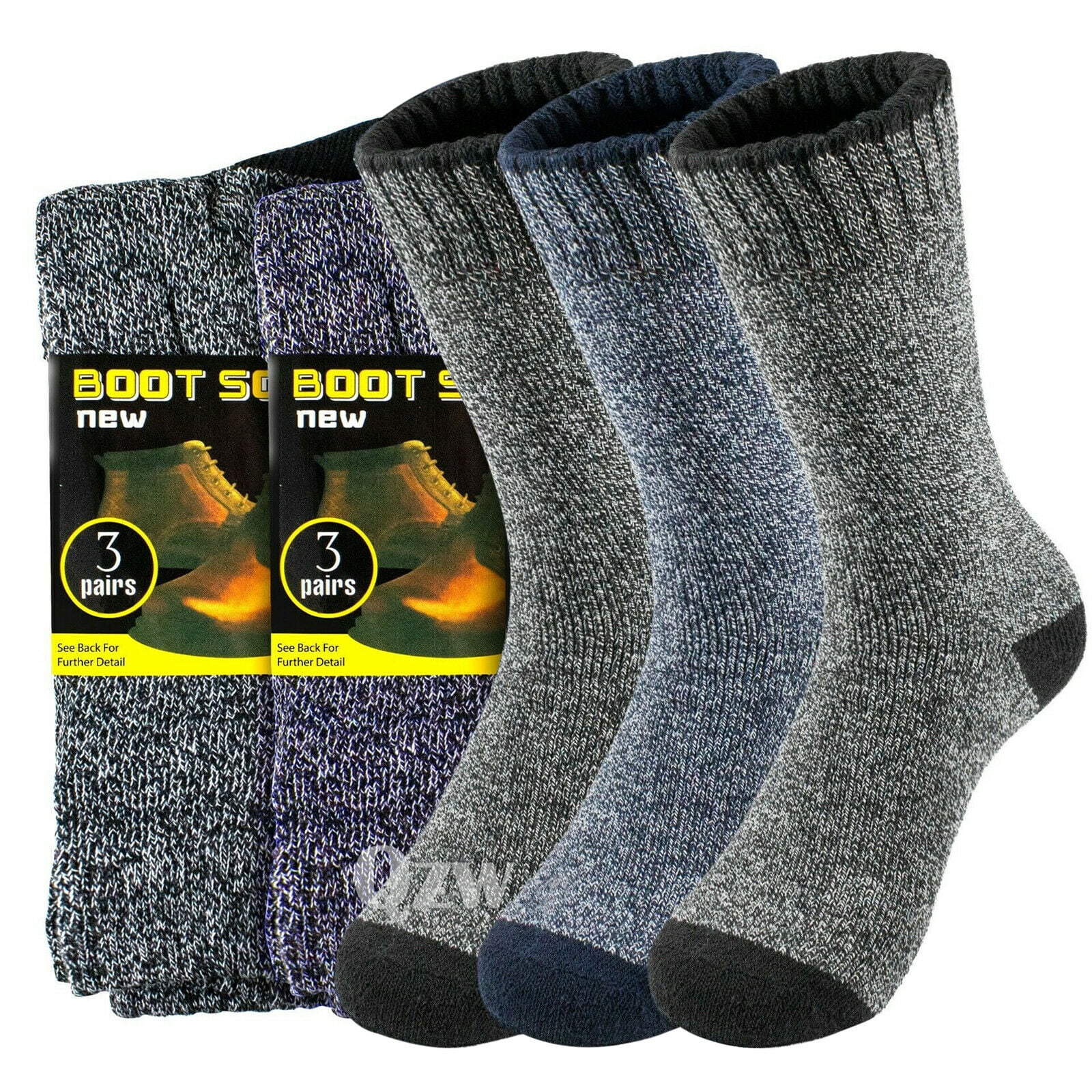 Men s 6 Pair Winter Thermal Warm Heavy Duty Cotton Crew Work
