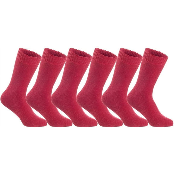 Men's 6 Pairs High Performance Wool Socks, Breathable & Lightweight Moisture Wicking Crew Socks for Hiking and Running LK0602 Size 6-9 (Assorted)