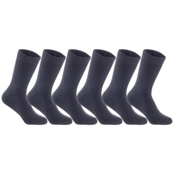 Men's 6 Pairs High Performance Wool Socks, Breathable & Lightweight Moisture Wicking Crew Socks for Hiking and Running LK0602 Size 6-9 (Dark Grey)