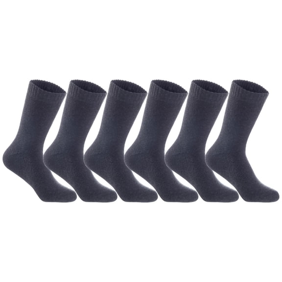 Men's 6 Pairs High Performance Wool Socks, Breathable & Lightweight Moisture Wicking Crew Socks for Hiking and Running LK0602 Size 6-9 (Dark Grey)