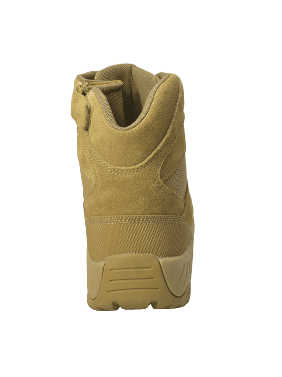 Men's 6" Suede Leather Side Zipper Tactical Boot, Coyote