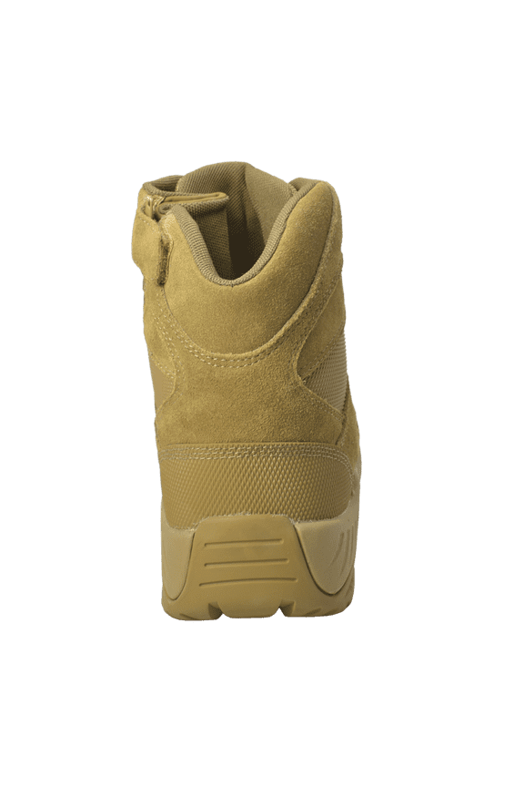 Men's 6" Suede Leather Side Zipper Tactical Boot, Coyote