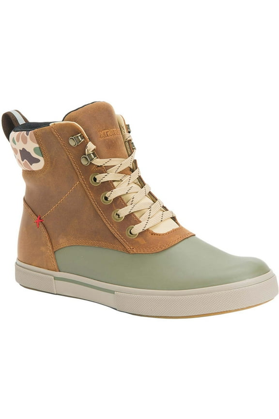 Men's 6 in Leather Lace Ankle Deck Boot Size 11.5(M)