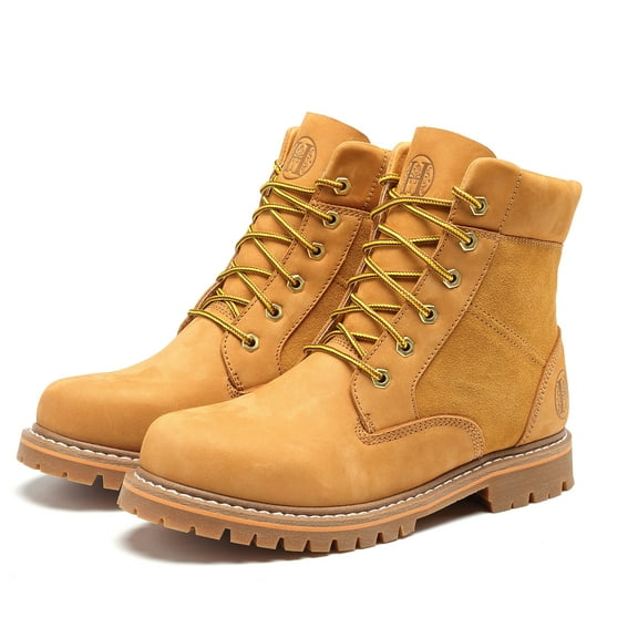 Men’s 6 inch Soft Toe Work Shoes, 100% Full Grain Leather Non-Slip Durable Work Boots For Men H84102D Size 6