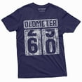 thumbnail image 1 of Men's 60th Birthday celebration anniversary T-shirt Funny Tee Odometer age Dad Grandpa gift Tee shirt (Small Navy Blue), 1 of 7