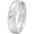 thumbnail image 1 of Men's 6MM Wave Pattern Sterling Silver Ring - Mens Wedding Band, 1 of 4