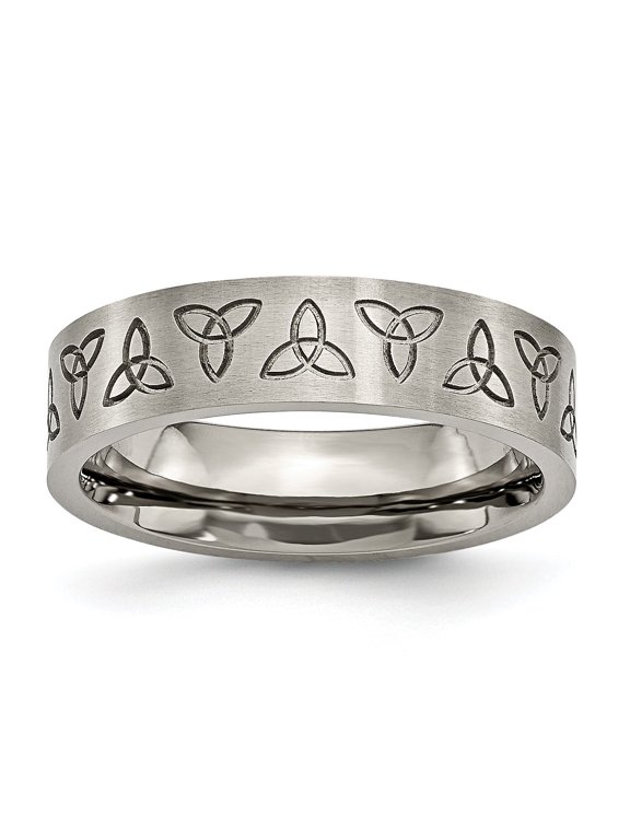 Men's 6mm Titanium Trinity Symbol Band