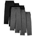 thumbnail image 1 of Men's Cotton-Blend Pajama Pants - Soft Brushed Flannel Feel Sleep & Lounge Pants with Pockets & Elastic Waistband - Black & Graphite Heather Gray 6-Pack-X-Small, 1 of 7