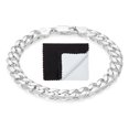 thumbnail image 1 of Men's 7.9mm Solid .925 Sterling Silver Flat Curb Chain Bracelet, 9 inches, 1 of 7