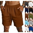 thumbnail image 1 of Men's 7" Athletic Running Shorts Quick Dry Lightweight Mesh Basketball Workout Shorts with Pockets 28# Brown M, 1 of 5