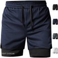 thumbnail image 1 of Hatoys Men's 7" Athletic Shorts with Compression Liner 2 in 1 Performance Running Shorts Workout Short Pants Summer Quick Dry Basketball Training Shorts Elastic Waist Drawstring, 1 of 6