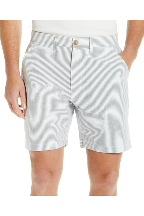 Men's 7" Inseam Cotton Oxford Stripe Shorts Army 38