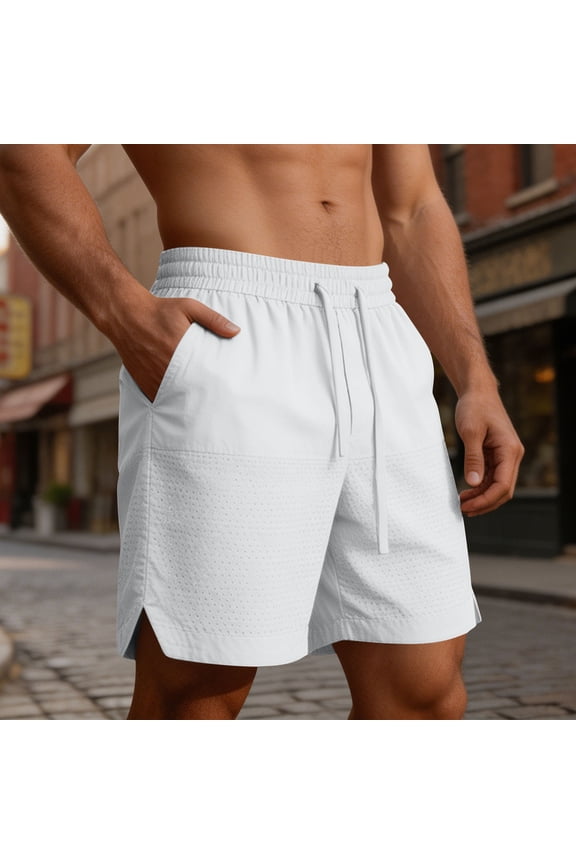 Men's 7" Mesh Sweat Shorts - Pull on Soft Lounge Drawstring Sweatpant Athletic Gym Workout Short with Pockets Big and Tall Size S-4XL Gray