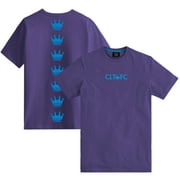 Men's 704 Shop Purple Charlotte FC Crown Back Print T-Shirt