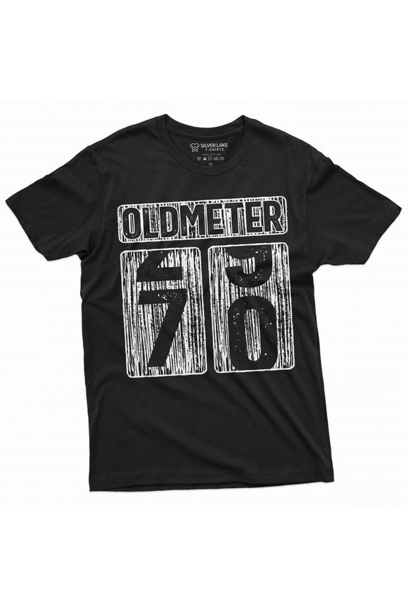 Men's 70th Birthday celebration anniversary T-shirt Funny Tee Odometer age Dad Grandpa gift Tee shirt