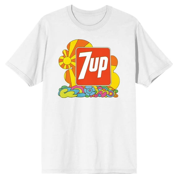 7UP Logo Colorful doodle White Short Sleeve Adult T-Shirt-Large