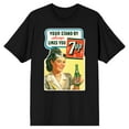 thumbnail image 1 of 7UP Your Stand-By Always Likes You REG. U.S. PAT. OFF. woman with a Green bottle of Soft Drinks Black Short Sleeve Adult T-Shirt-5XL, 1 of 4