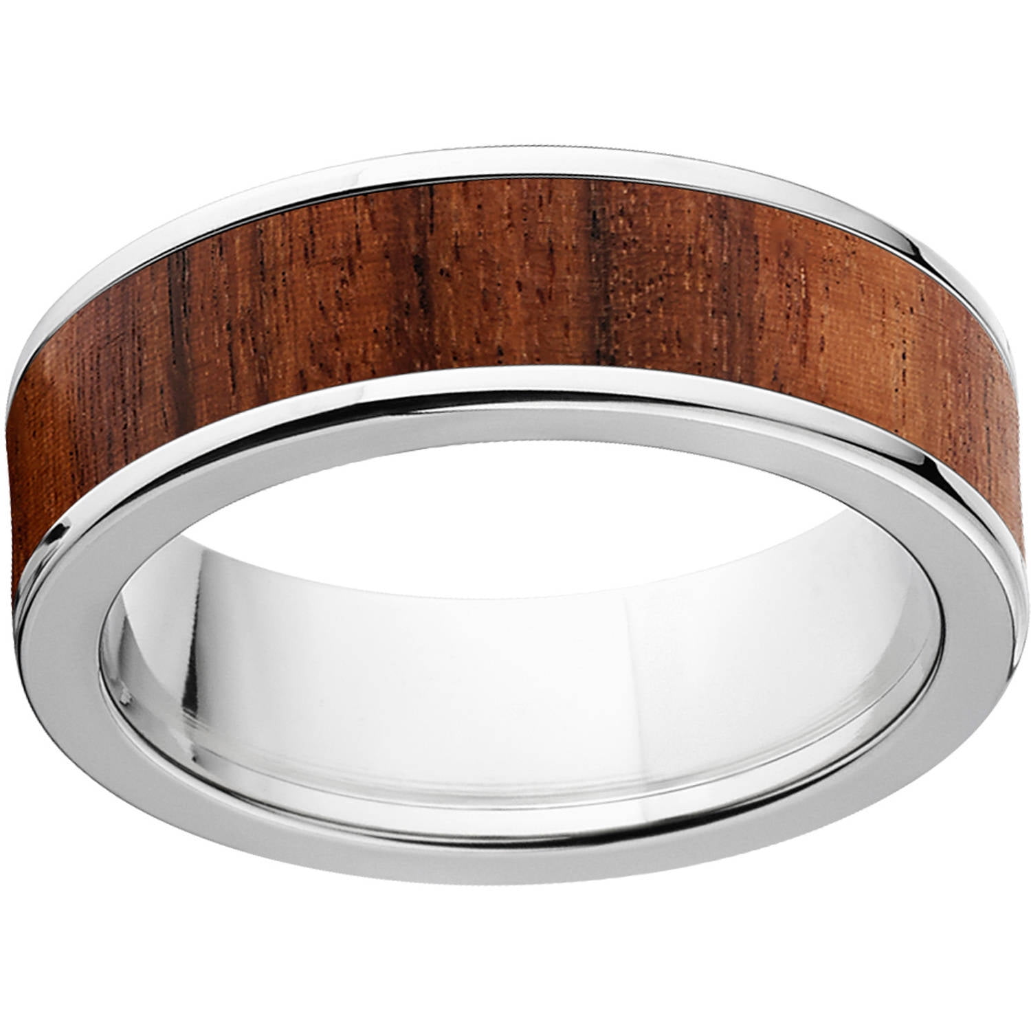 Men's 7mm Bolivian Rosewood Exotic Wood Stainless Steel Band