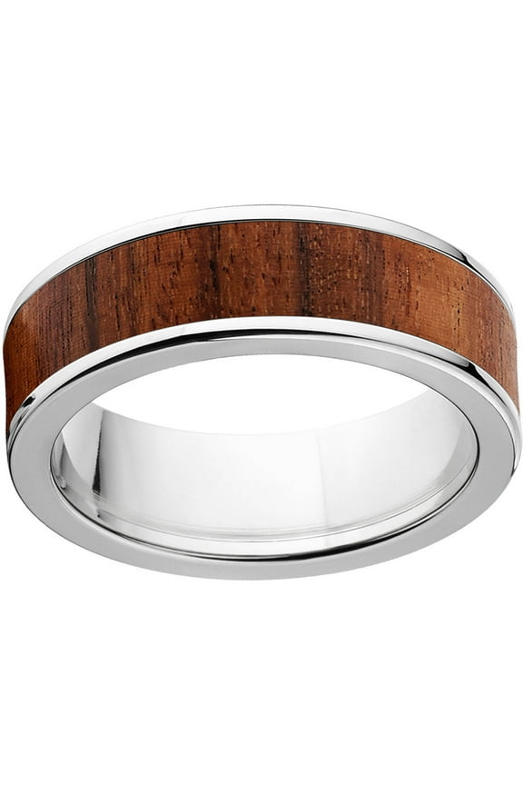Men's 7mm Bolivian Rosewood Exotic Wood Stainless Steel Band