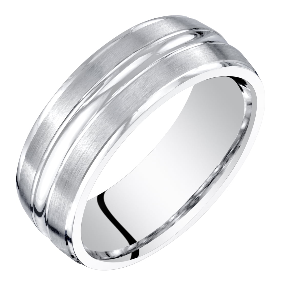 Brushed white sale gold ring