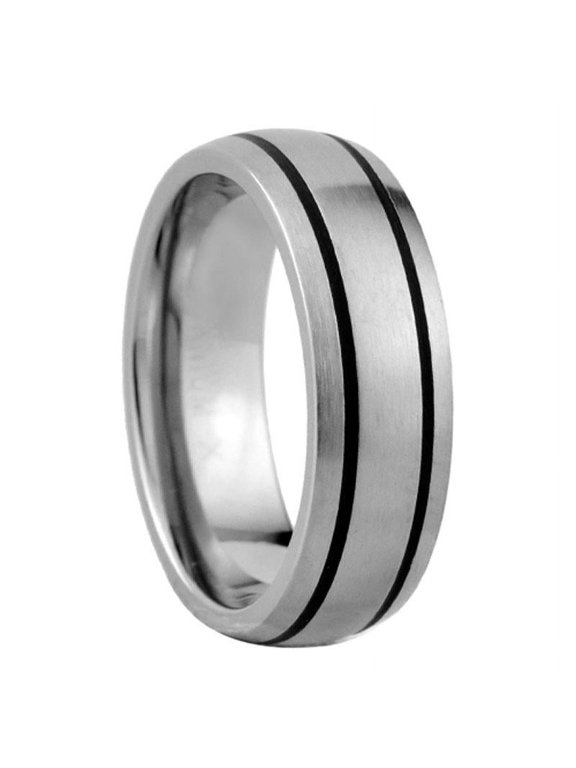 Men's 7mm Double Stripe Titanium Band