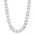 thumbnail image 1 of Men's 7mm Rhodium Plated Flat Cuban Link Curb Chain Necklace, 24 inches, 1 of 6